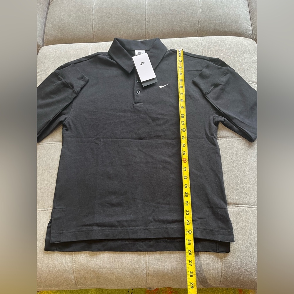 NWT Nike Sportswear Essential Women’s Oversized Long-Sleeve Polo XS Black - Picture 4 of 6